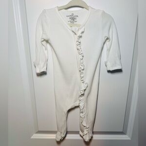 Caden Lane Bamboo Waffle White Zipper Footies Size 0-3M